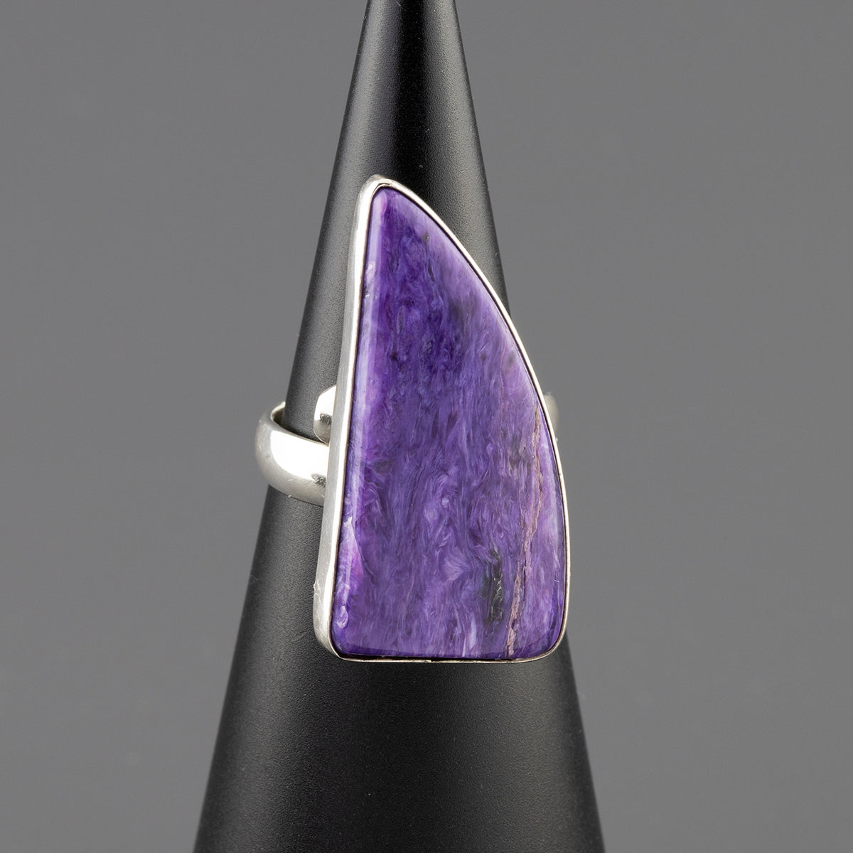 sterling silver charoite ring