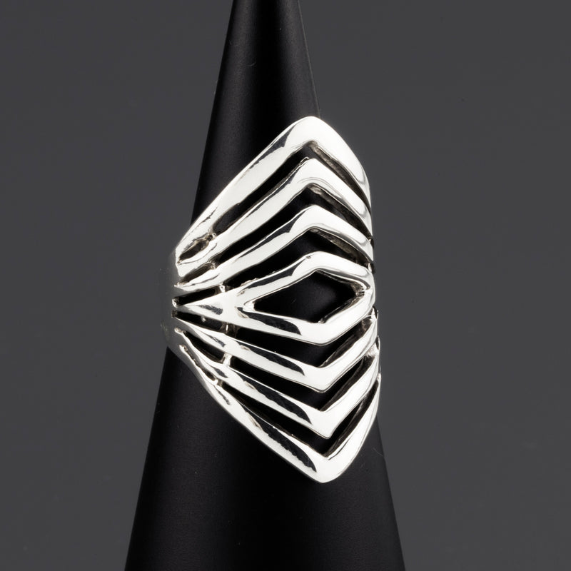 sterling silver chevron chic ring