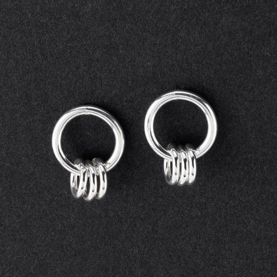 sterling silver circle stud earrings