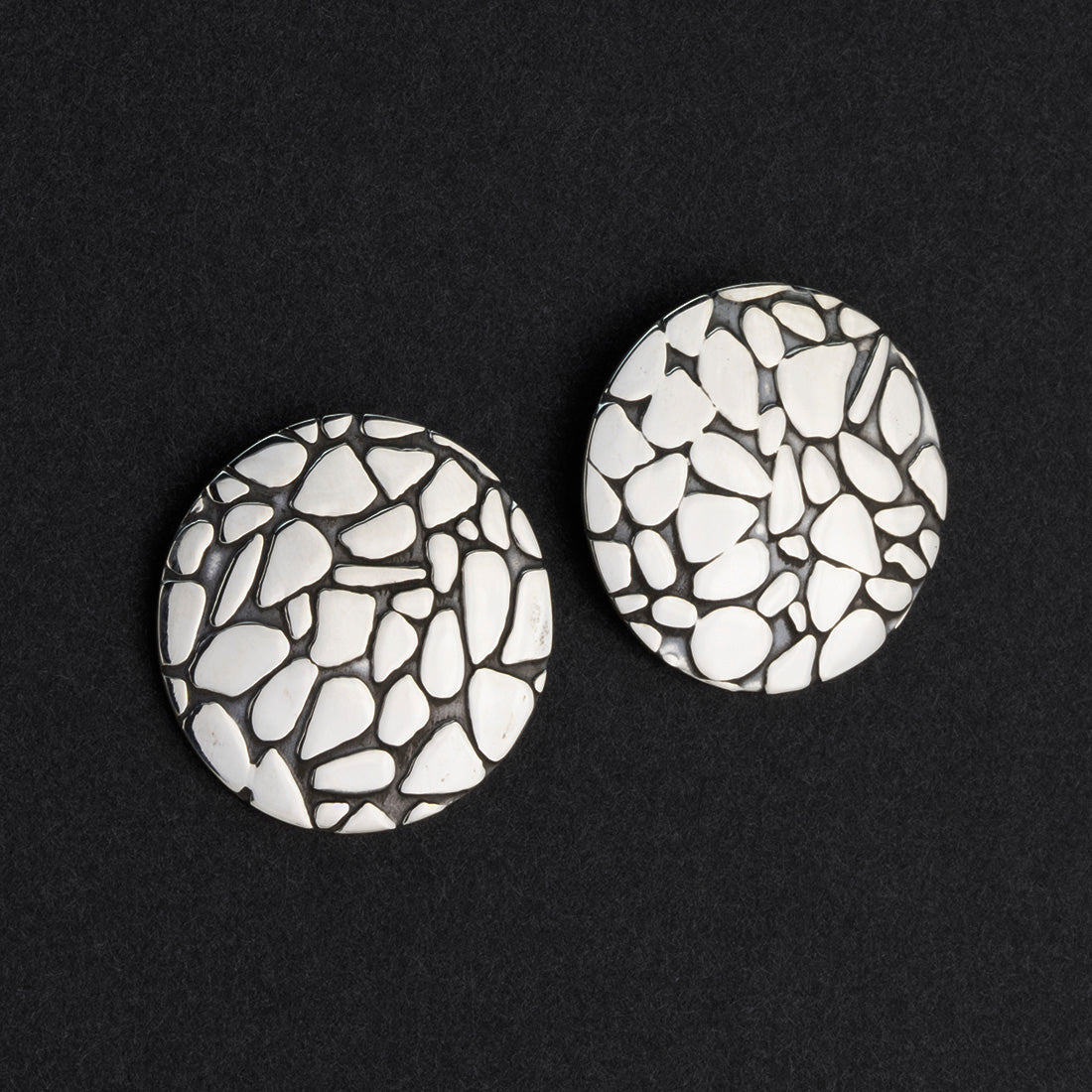 sterling silver cobblestone stud earrings