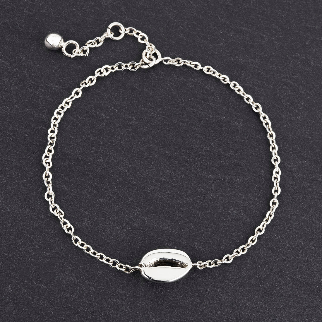 sterling silver coffee bean bracelet