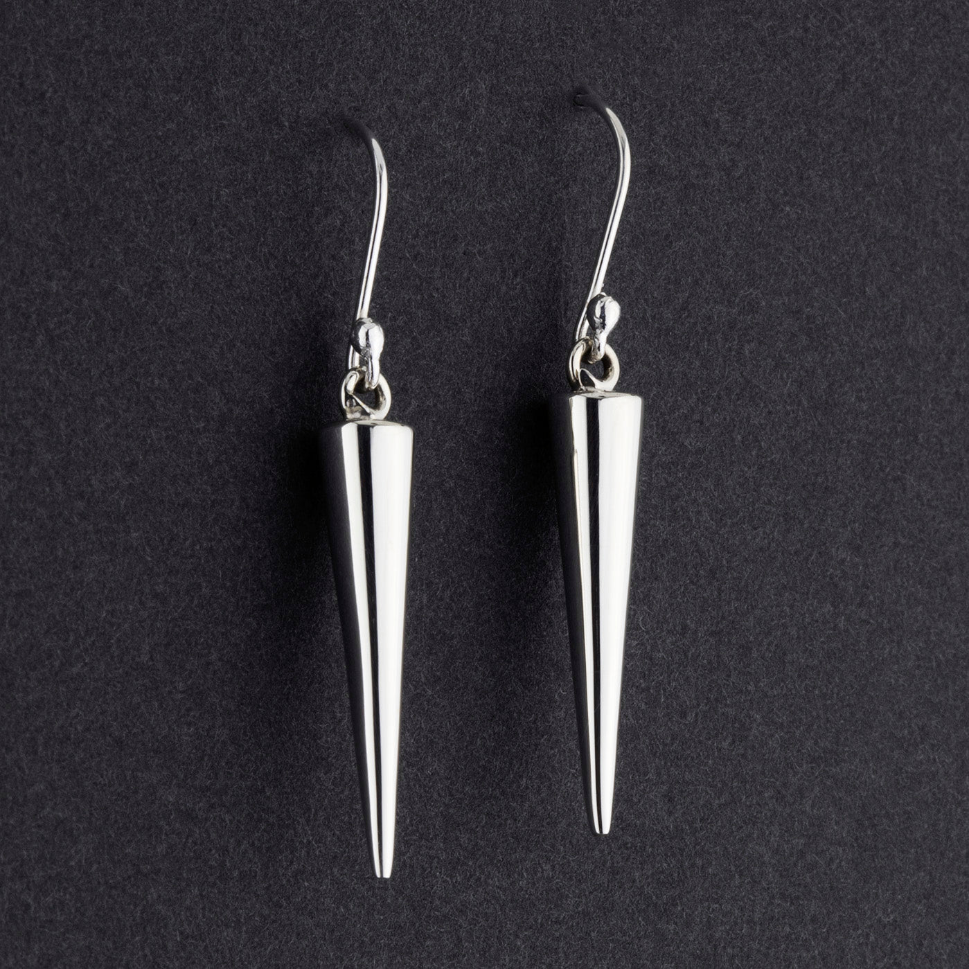 sterling silver cone dangle earrings