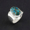 sterling silver copper turquoise ring