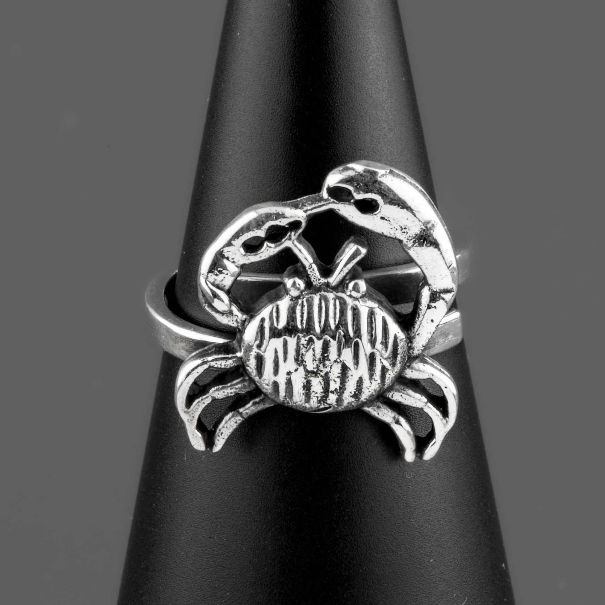 sterling silver crab ring