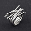 sterling silver criss cross statement ring