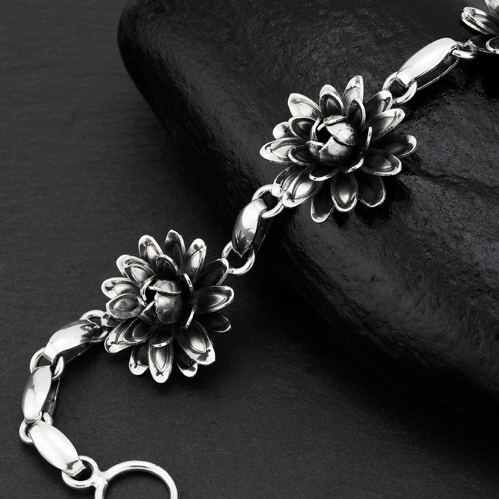 sterling silver dahlia bracelet