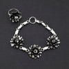 sterling silver dahlia flower bracelet