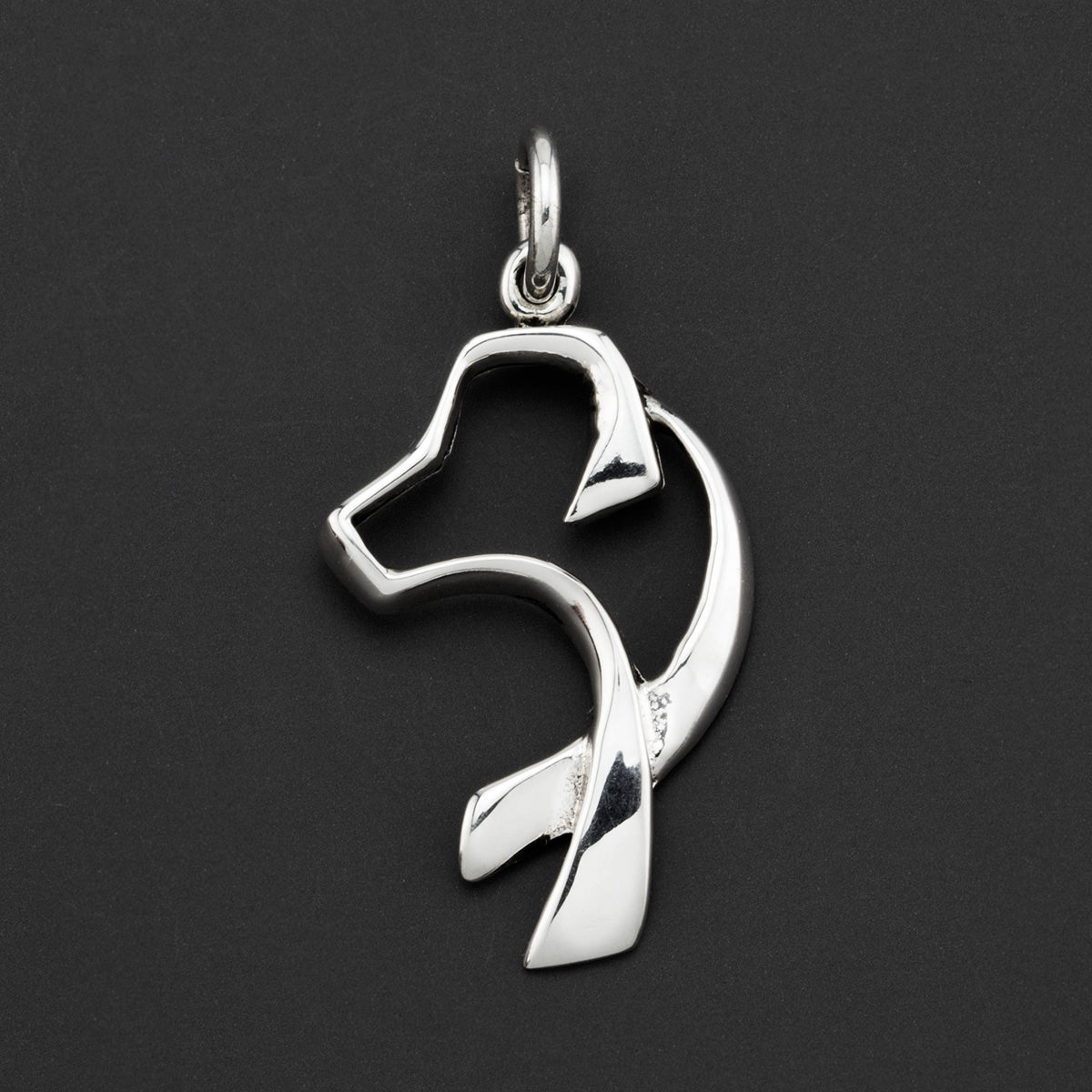 sterling silver dog pendant
