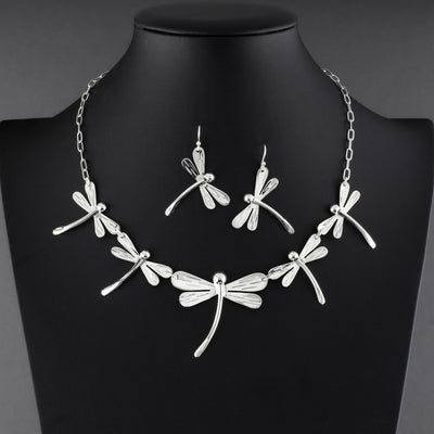 sterling silver dragonfly necklace earrings set