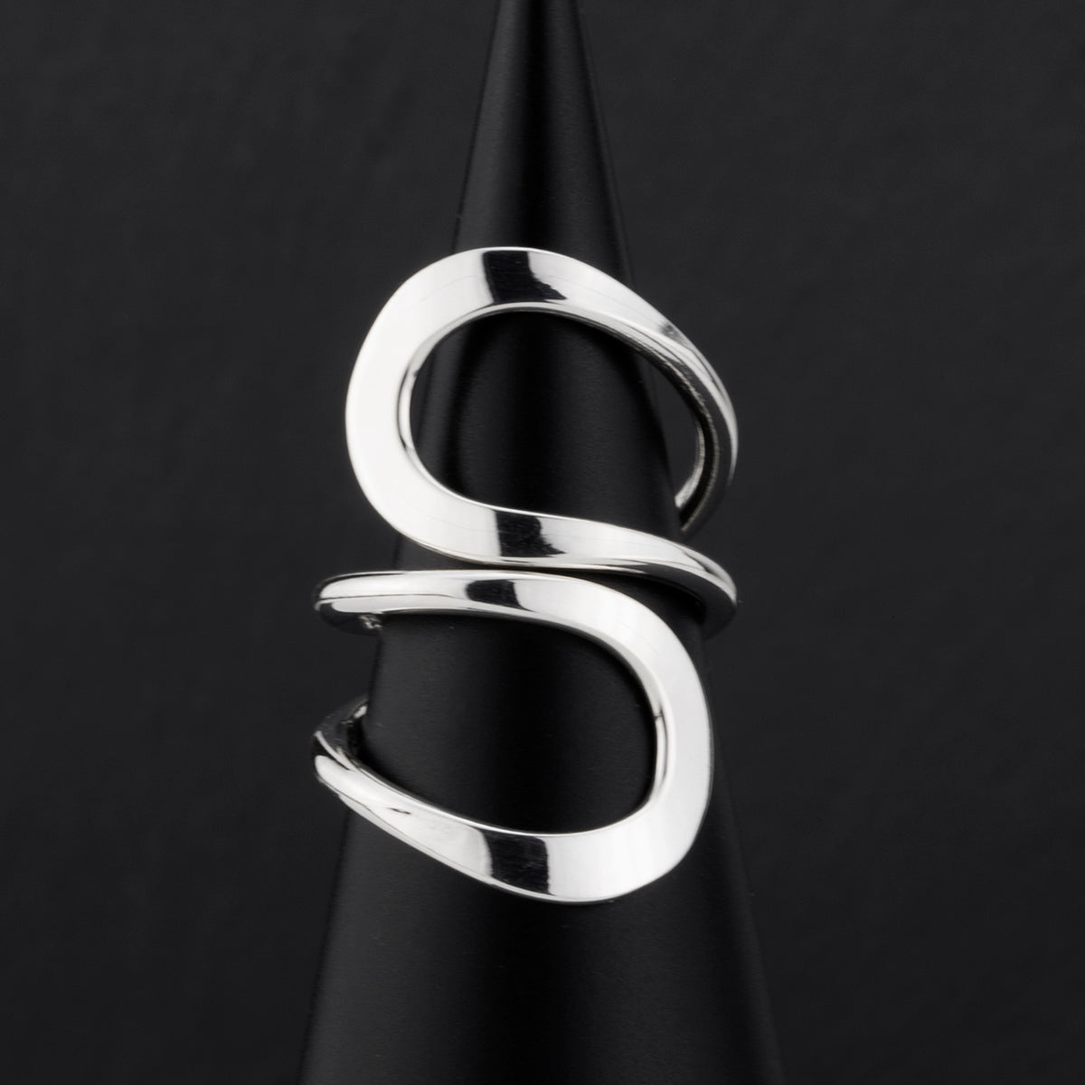sterling silver endless loop statement ring