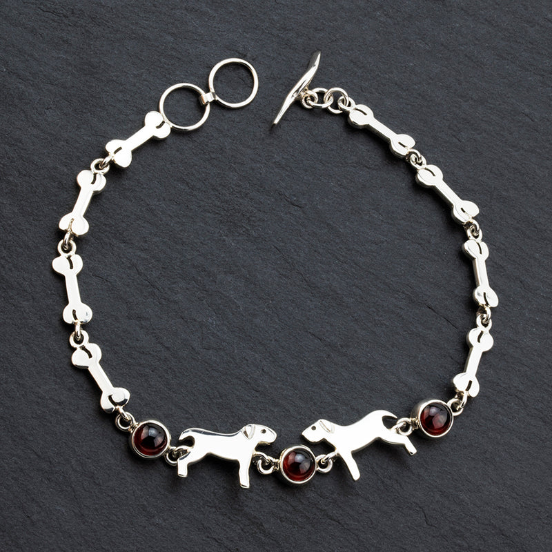 dog lover silver bracelet