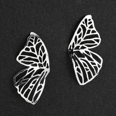sterling silver half butterfly wing earrings