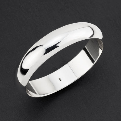 sterling silver half round bangle bracelet