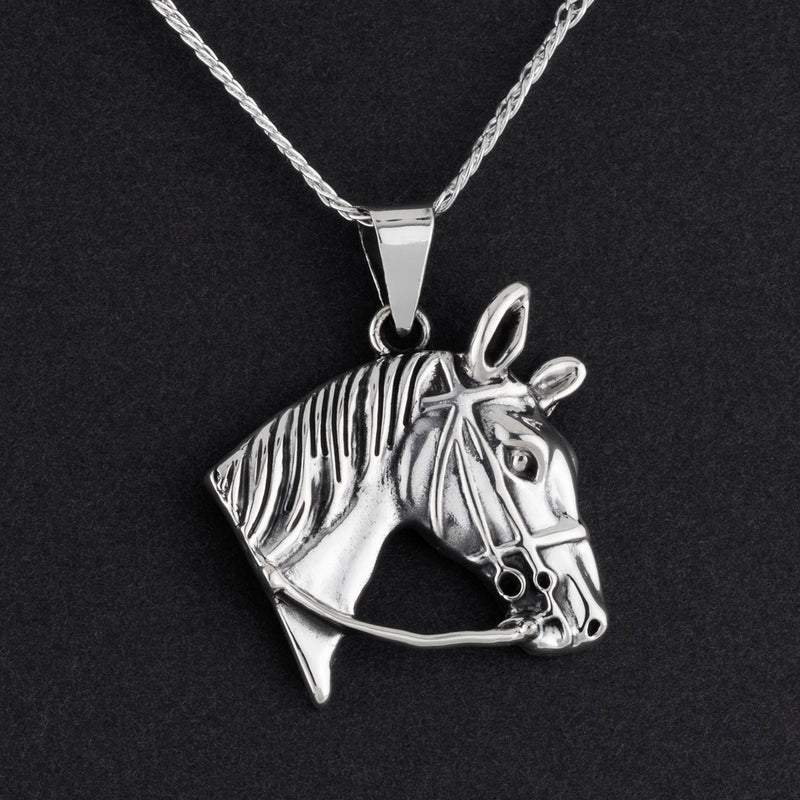 sterling silver horse head necklace