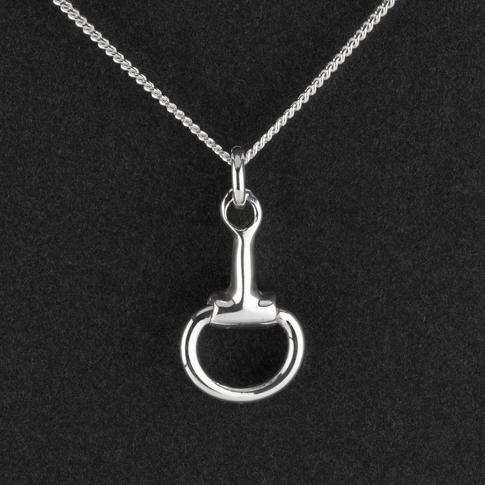 sterling silver horsebit pendant necklace