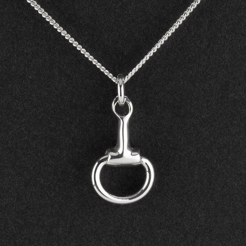 sterling silver horsebit pendant necklace