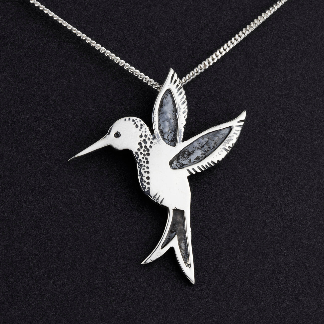 sterling silver hummingbird necklace