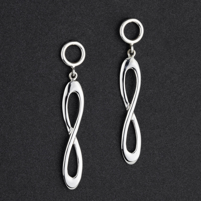 sterling silver infinity dangle earrings