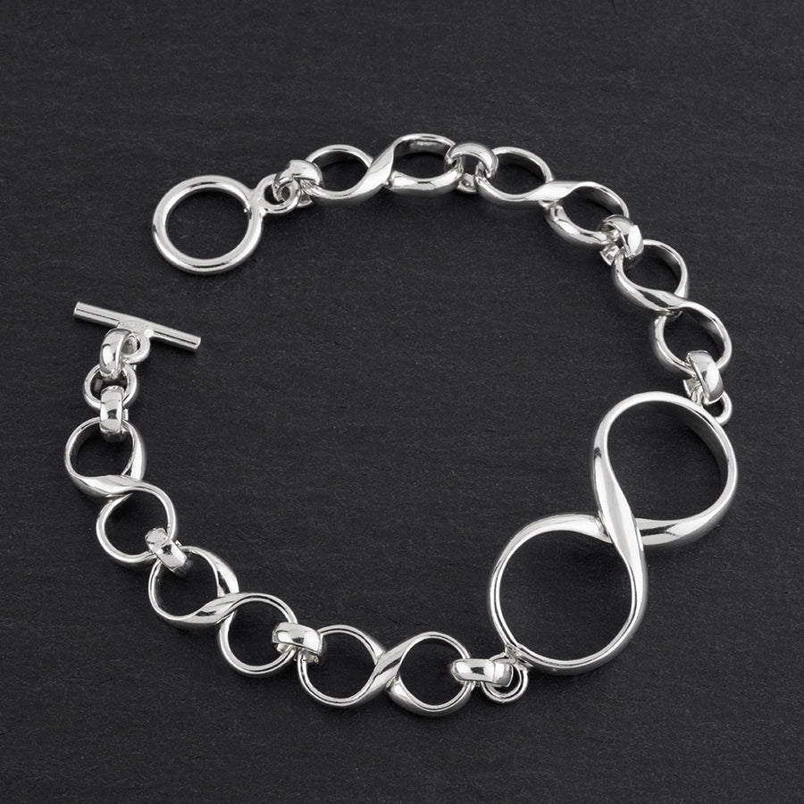 sterling silver infinity link bracelet
