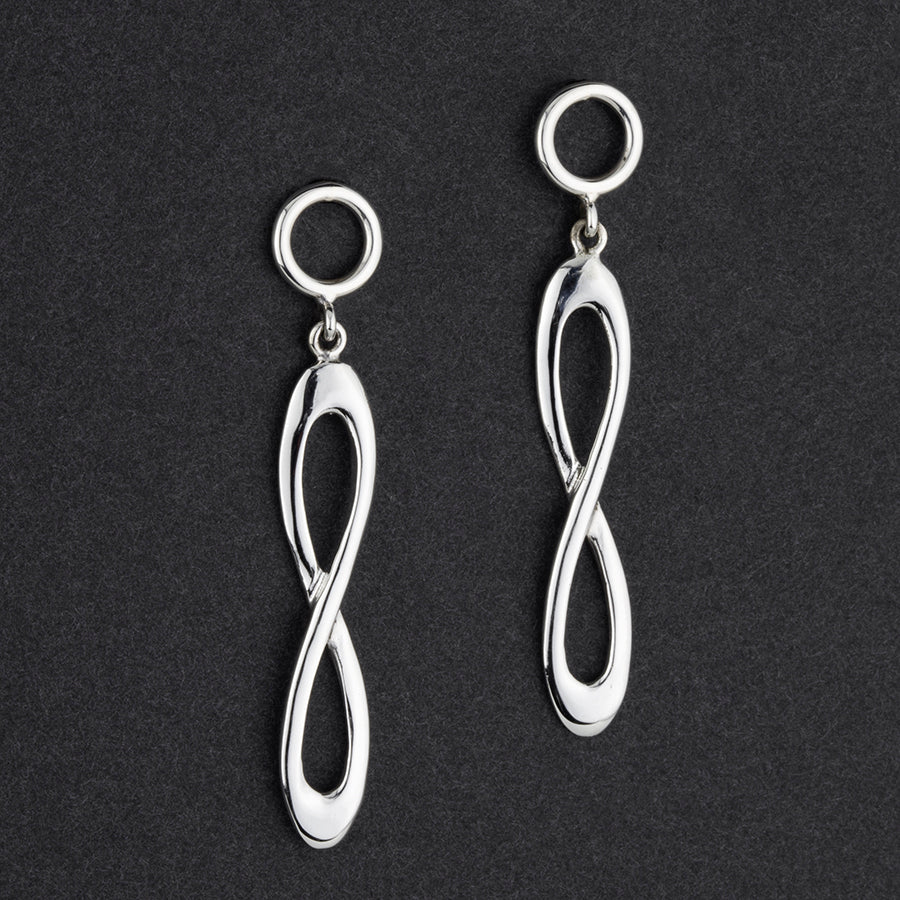 sterling silver infinity post dangle earrings