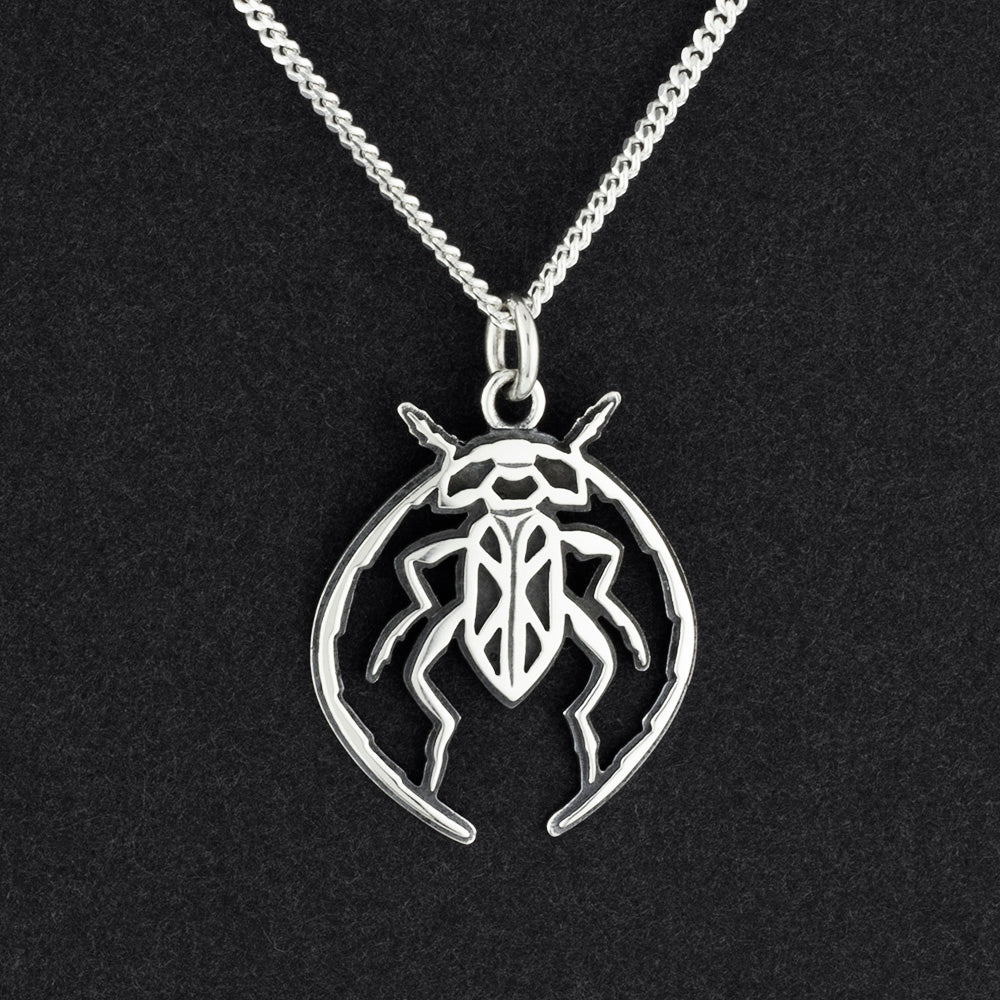 sterling silver insect pendant necklace
