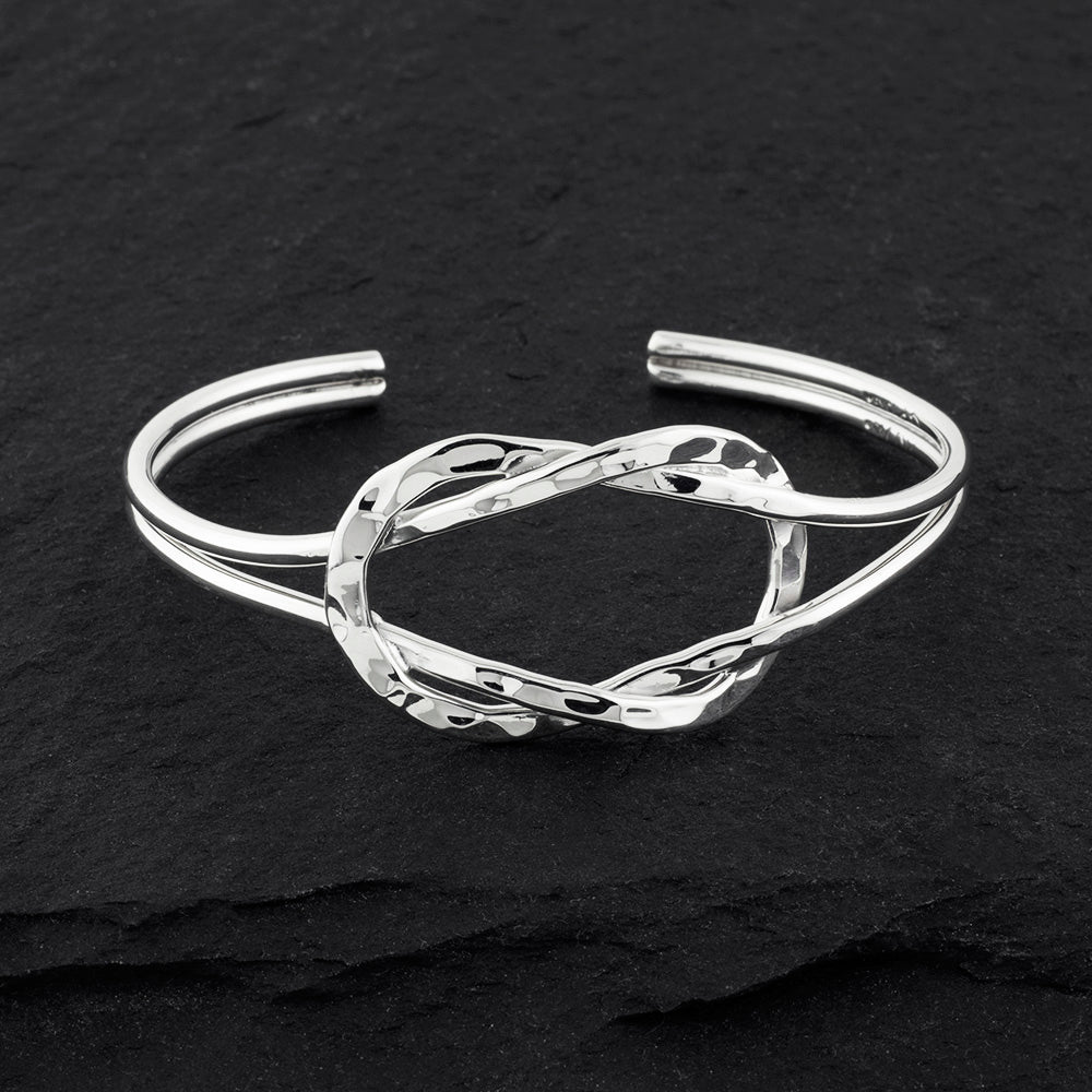 sterling silver knot cuff bracelet