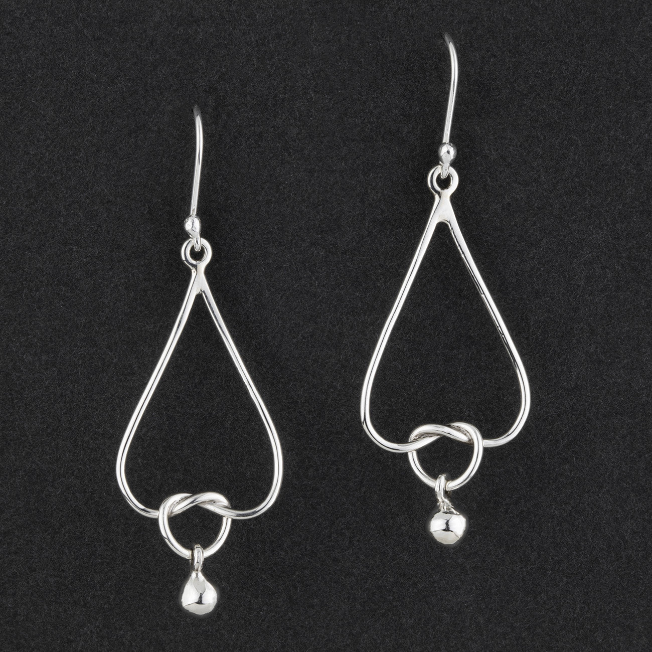 sterling silver knot dangle earrings