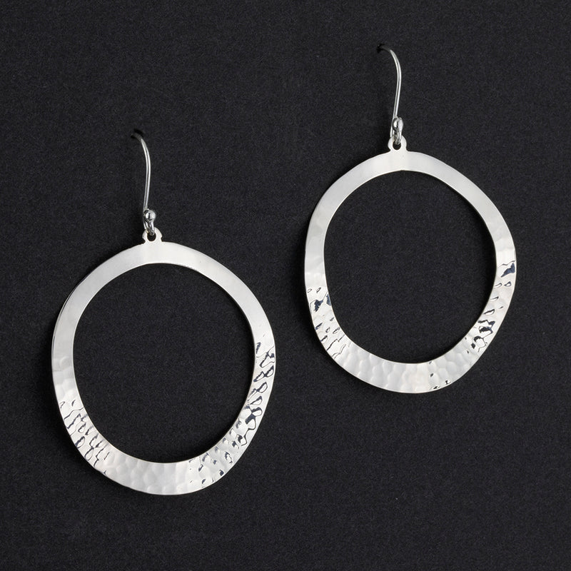 sterling silver large hoop dangle earrings