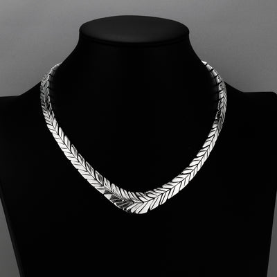 sterling silver leaf necklace 3 piece set