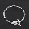 sterling silver leaf toggle bracelet
