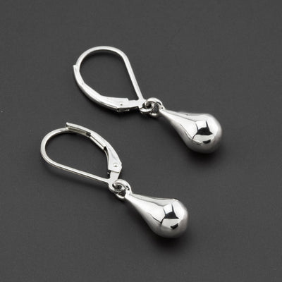 sterling silver leverback teardrop earrings