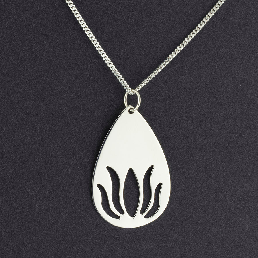 sterling silver lotus necklace