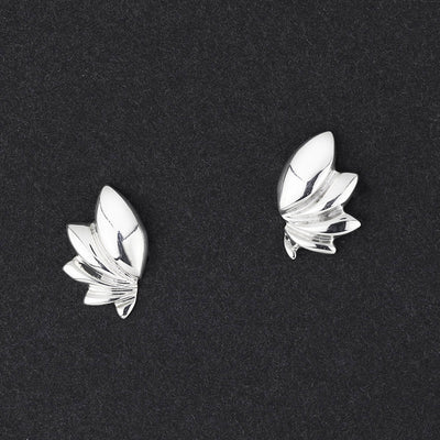 sterling silver lotus stud earrings