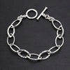 sterling silver marquise link bracelet