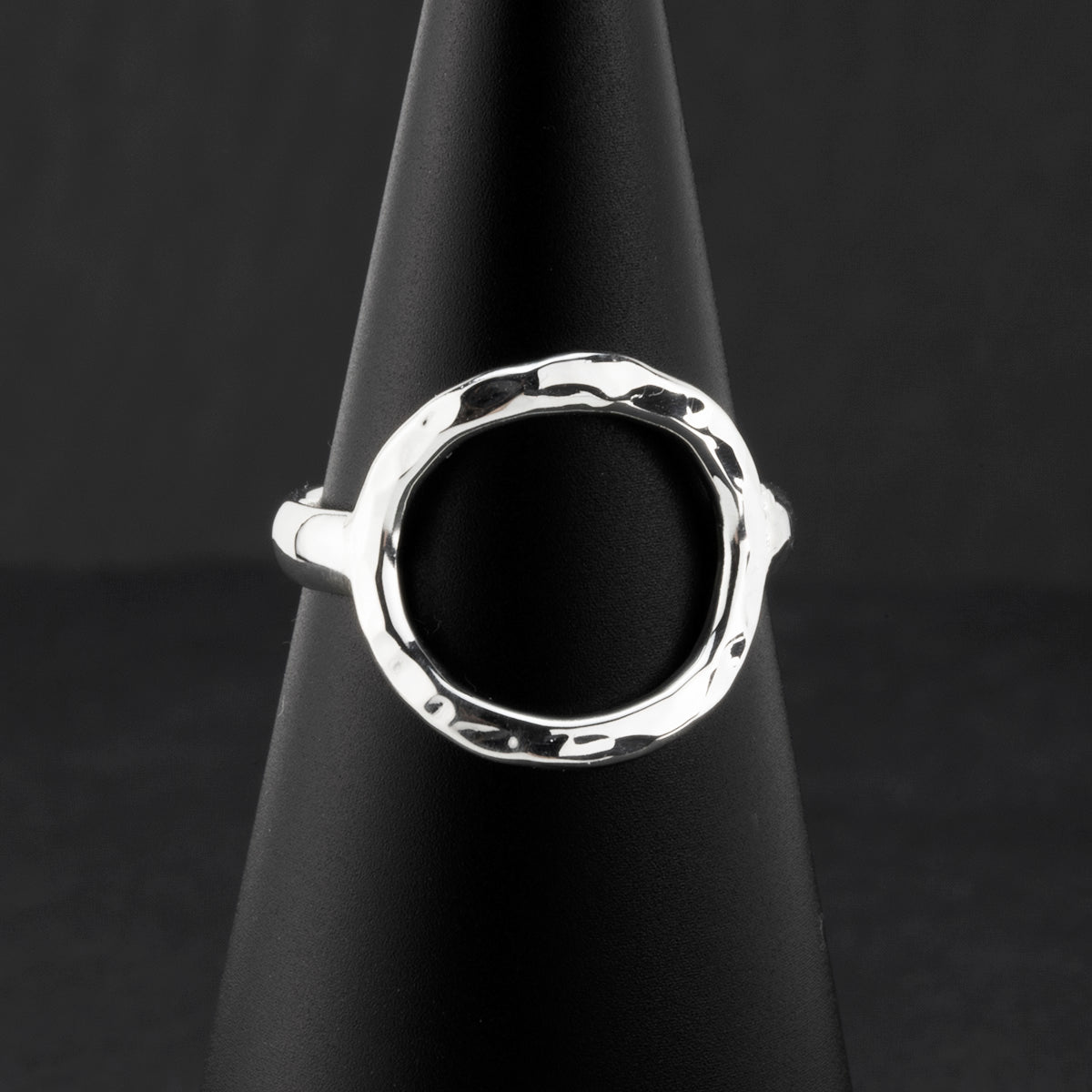sterling silver minimalist opend circle ring