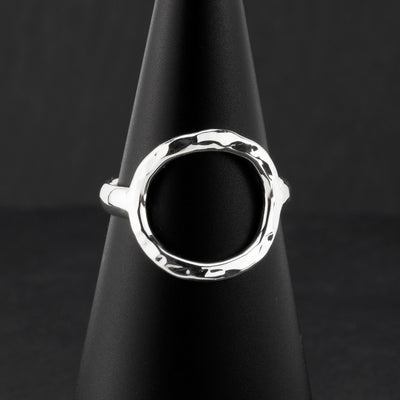 sterling silver minimalist opend circle ring