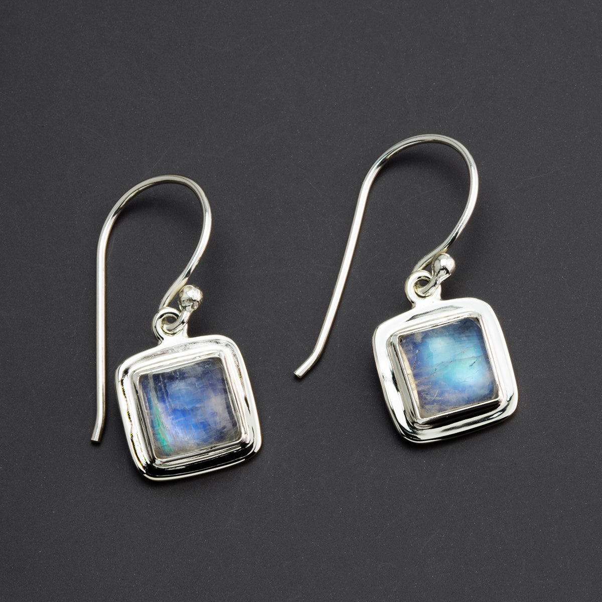 sterling silver moonstone dangle earrings