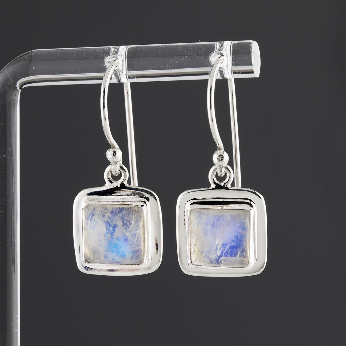 sterling silver moonstone dangle earrings