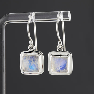 sterling silver moonstone dangle earrings