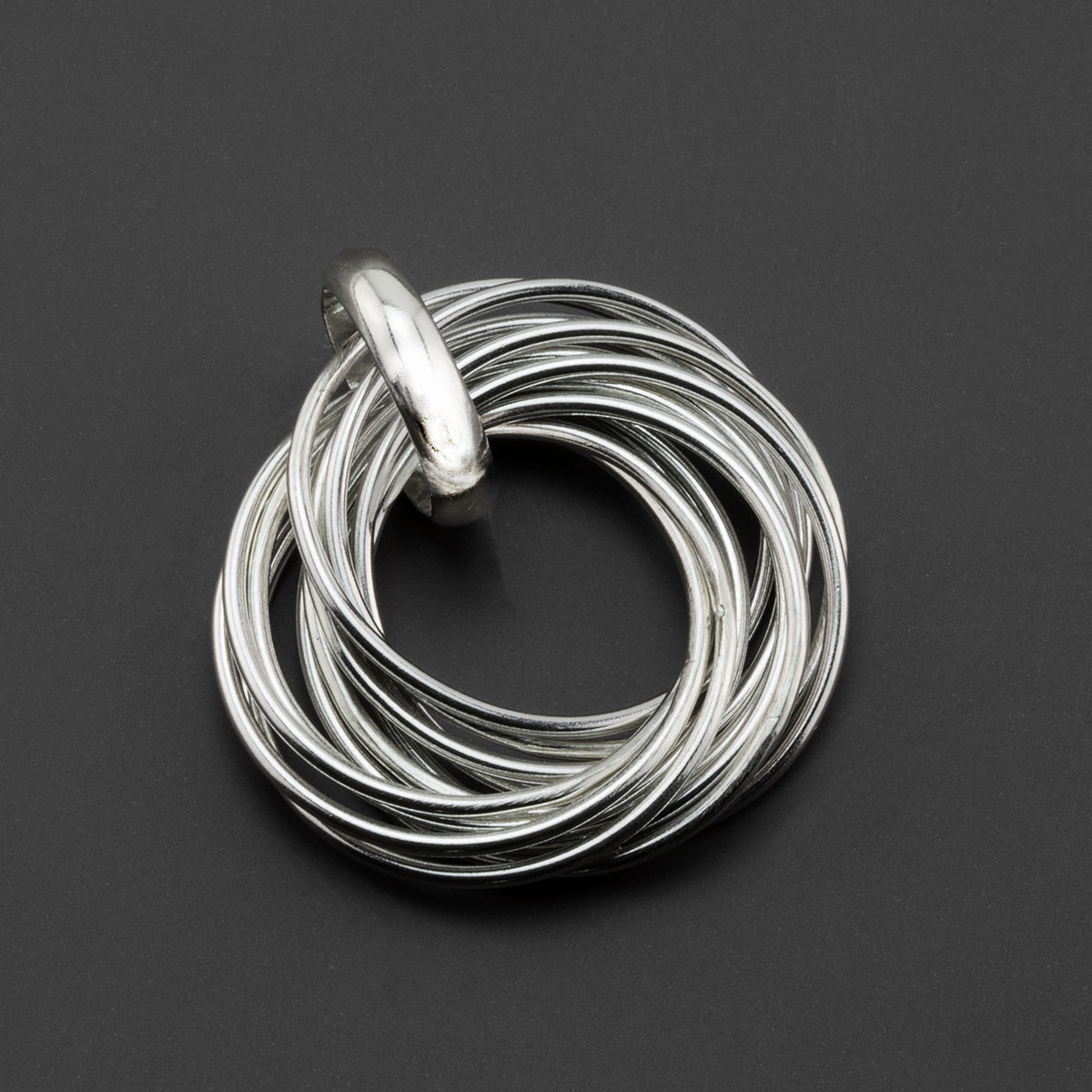 sterling silver multi ring pendant