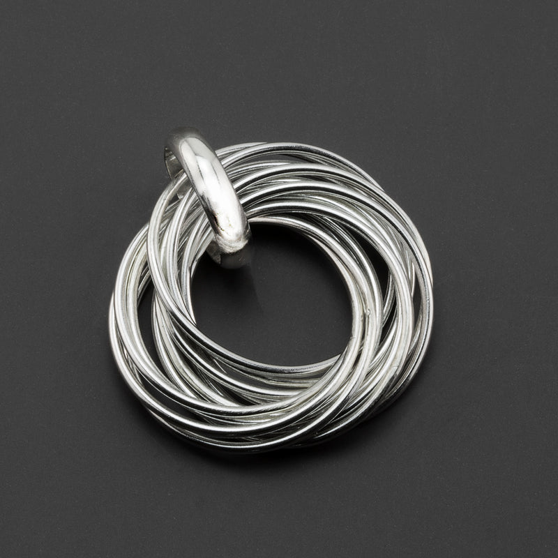 sterling silver multi ring pendant