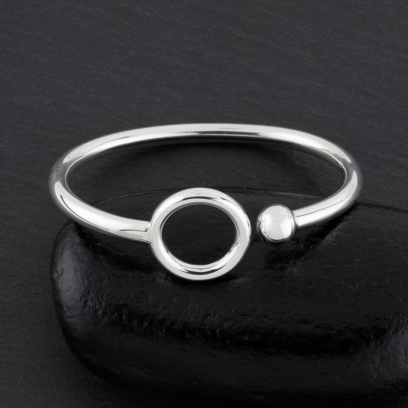 sterling silver open circle bangle