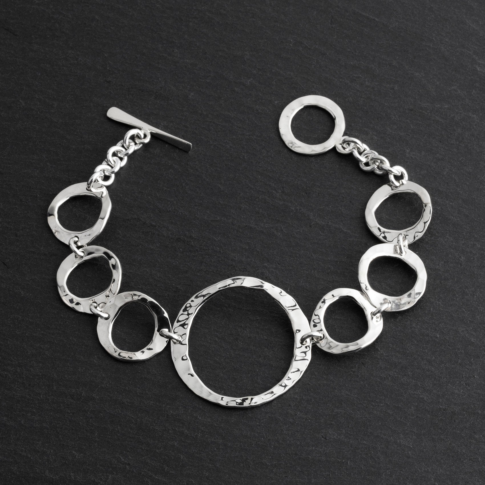 sterling silver open circles bracelet