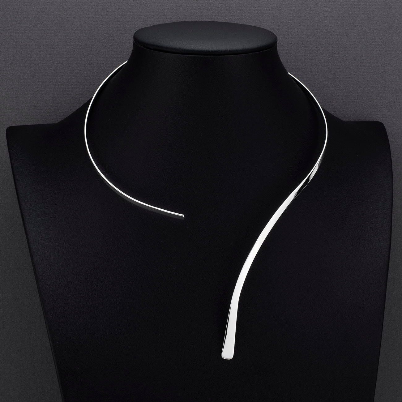 sterling silver open front choker necklace
