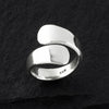 sterling silver open front teardrop wrap ring