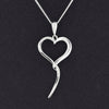 sterling silver open heart necklace