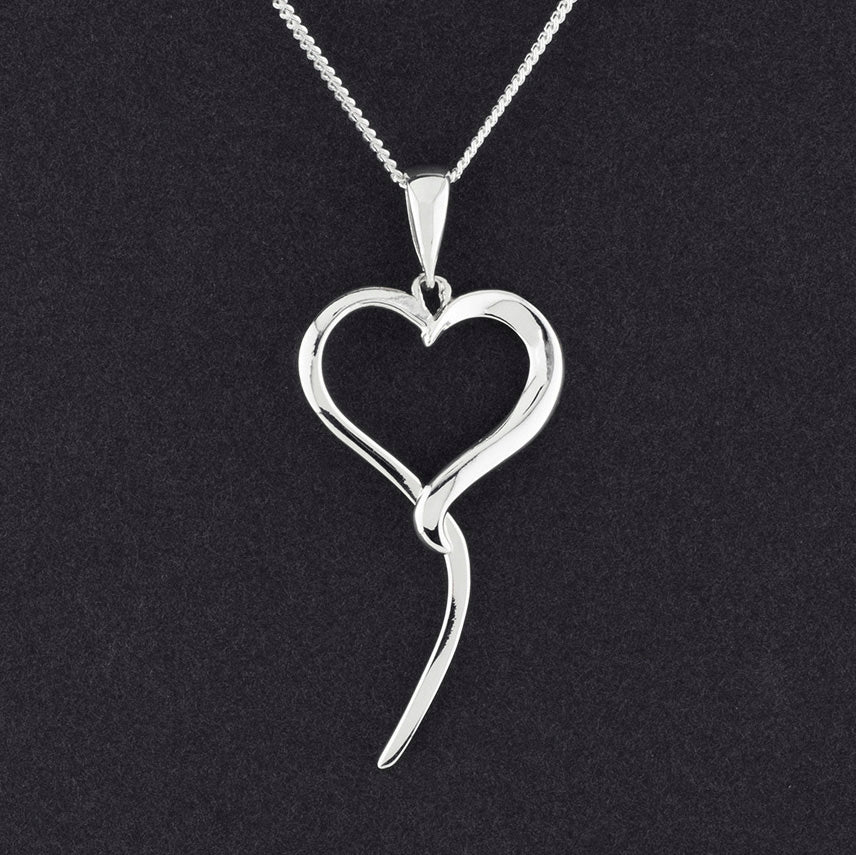 sterling silver open heart necklace