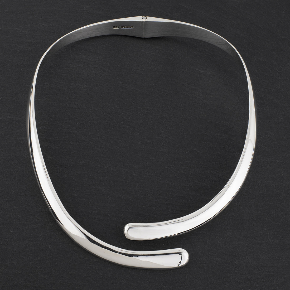 sterling silver open hinged choker necklace