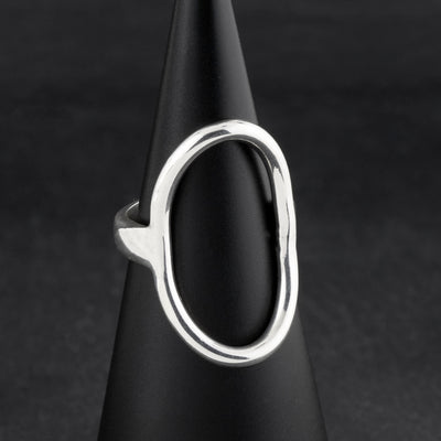sterling silver open oval ring