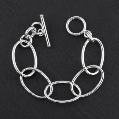 sterling silver oval link bracelet